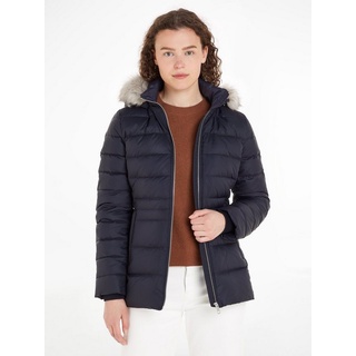 Tommy Hilfiger Damen Daunenjacke Down Jacket With Fur Winter, Blau (Desert Sky), XS