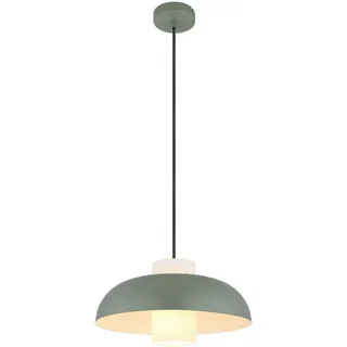 Globo Hängeleuchte , Grün, Weiß , Metall, Glas, Textil , rund , 120 cm , Ce , beliebig kürzbar , Lampen & Leuchten, Leuchtenserien