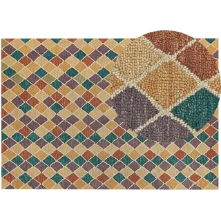 Beliani Kurzflor-Teppich Keskin 230/160 cm , Multicolor , Textil , Grafikmuster , Rechteckig , 160x230 cm , Teppiche und Böden, Teppiche, Orientteppiche