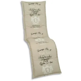 Relaxsesselauflage , Beige , Textil , Füllung: Schaumstoff, Vlies , 50x7x170 cm , Oeko-Tex® Standard 100 , pflegeleicht, hochwertige Qualität, langlebig, für den Außenbereich geeignet, mittels Bändern zu befestigen, mittels Gurtband zu befestigen , Gartenmöbel, Gartenpolster & Auflagen, Sesselauflagen