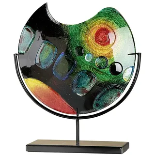 GILDE GLAS art Design-Vase - Dekoobjekt handgefertigt aus Glas H 37 cm