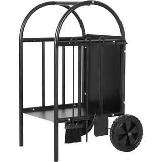 Aga Kaminholzwagen mit Kaminbesteck 3 tlg. DS5503 - Schwarz