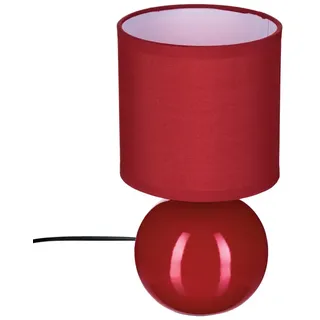 Nacht Tisch Lampe Lese Leuchten Tischleuchte Timeo Tischlampe Rot 25 cm - Rot