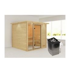 KARIBU Sauna »Jutta«, inkl. Saunaofen mit integrierter Steuerung, für 4 Personen - beige