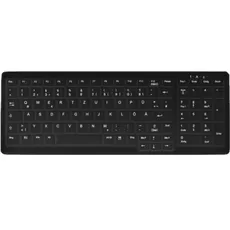 Active Key Wireless Hygiene Compact Keyboard with NumPad Sealed USB Black (DE, Kabellos), Tastatur, Schwarz