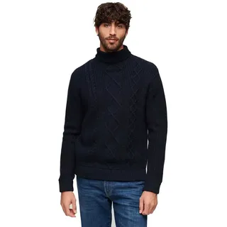 Superdry Merchant Cable Rollkragenpullover - Navy - 2XL