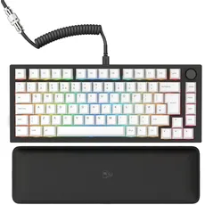 Glorious Gaming GMMK PRO 75% – Modulares mechanisches Gaming-Keyboard, TKL, Grundgerüst 1,5 kg, voll anpassbar, Spiralkabel, Handgelenkablage, PBT-Tastenkappen, Englisch QWERTY Layout - Schwarz