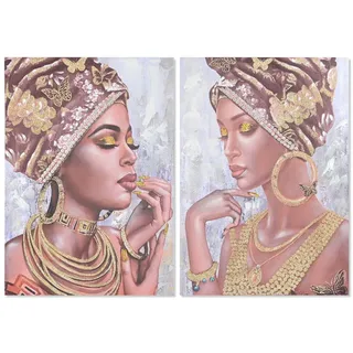 Home ESPRIT Kolonialbild Afrika 70 x 3 x 100 cm (2 Stück)