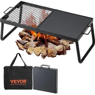 BBQ Gills Holzkohlegrill Klappgrill Tischgrill 570 x 285 x 230 mm, 6 kg Belastbar Tragbarer Reisegrill Outdoor Campinggrill 300 °C, Grillgitter + Grillplatte für Gartenpartys, Picknick, Terasse