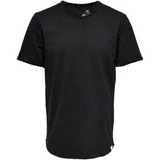 Only & Sons Herren O&S Rundhals T-Shirt Langes Einfarbiges Kurzarm Shirt Basic Shortsleeve aus Baumwolle ONSBENNE