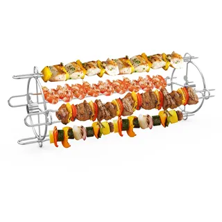 Onlyfire Edelstahl Grillrondell Schaschlik-Set für Drehspieß und Rotisserie, Universal Spieß-Rondell Grillspieß Zubehör für Shish Kebab, Rindfleisch, Huhn, Gemüse