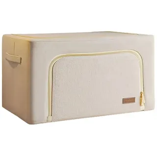 Joybos Faltbare Baumwoll-kleideraufbewahrungsbox 100l - Beige - One Size
