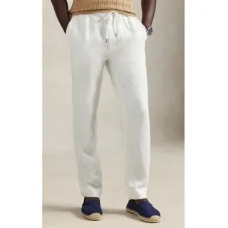 Lauren Ralph Lauren für Herren. 710940611008 Leinenhose Slim Tapered Fit weiß (L), Lässig