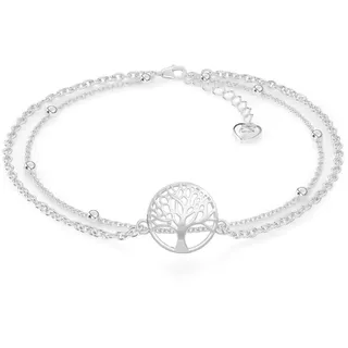 SERASAR Fußkettchen Damen Schmuck Lebensbaum Kette 925 Sterling Silber 18 Karat Gold Fussketterl Fusskette Mädchen Geburtstagsgeschenk für Frauen Baum des Lebens