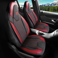 Sitzbezüge passend für Toyota Hilux in Schwarz Rot Pilot 6.12
