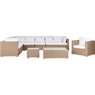 Beliani Lounge-Set 8-tlg. Sandbeige/Cremeweiß