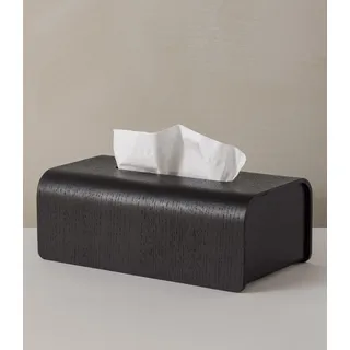 Kazai.® Taschentuchbox 'Toke' | Echtholz-Veneer, FSC®-Zertifiziert | Nachhaltige Kosmetiktücher-Box in skandinavischen Design | Eiche, schwarz