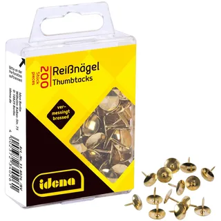 IDENA 334026 - Reißnägel, 200 Stück, messingfarben