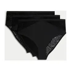 Womens Body by M&S 3pk Body SoftTM High Waisted Brazilian Knickers - Black, Black - 24