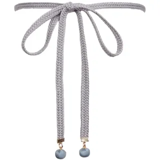 Whakano 1 Stück Geflochtene Taille Gürtel Damen,Dekorativen Taillengürtel Kleidgürtel,Schmaler Gürtel Frauen,Taillenkette,Kettengürtel für Kleid Jeans Rock Langen Hemden,148 cm,Grau