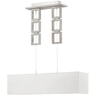 Hängeleuchte , Grau , Holz, Textil , 20x110x80 cm , Lampen & Leuchten, Leuchtenserien