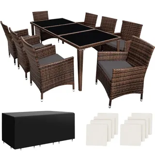 Tectake Monaco Set 9-tlg. braun