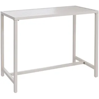 Mendler Stehtisch HWC-P91, Gartentisch Bartisch Tisch, Outdoor Metall 105x130x65cm ~ creme