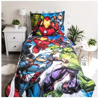 Jerry Fabrics Avengers Kinderbettwäsche Blau 140 x 200 cm + 70 x 90 cm