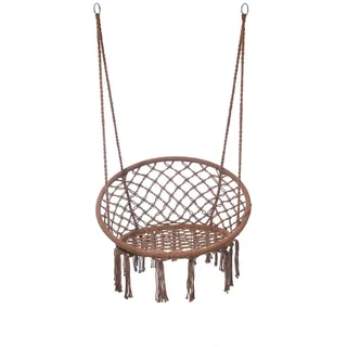 Rebecca Mobili Mobili Rebecca Hängesessel Braun Textil, 80x120x60 cm, Gartenmöbel, Hängematten