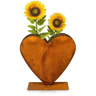 Blümelhuber Edelrost Gartendeko Vintage Metallherz - 30 cm x 30 cm Herzen Deko zum Bepflanzen - Ideal für Garten oder Haustür