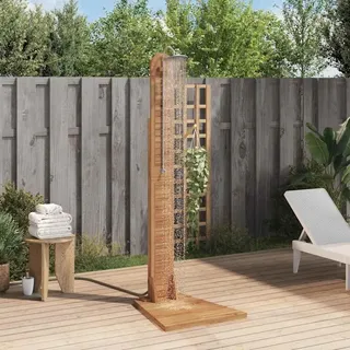 vidaXL Gartendusche Teak braun 70 x 75 x 204 cm