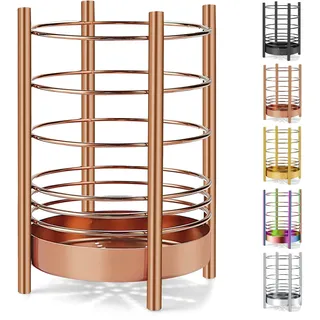 Küchenutensilienhalter für Küchentheke, Edelstahl-Utensilienkrüge, Titanbeschichteter Utensilien-Aufbewahrungs-Caddy-Organizer, Kochutensilien-Halter, Einfache Reinigung (kupferfarben / 7.4'' x 5.2'')