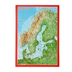 Georelief 3D Reliefpostkarte Skandinavien - One Size