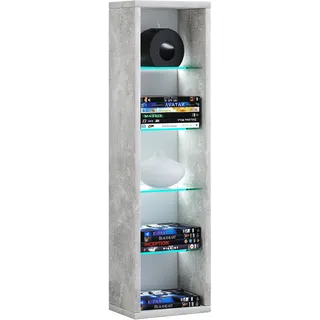 VCM Wandregal »VCM Holzregal hängend   platzsparendes Regal   Maße: H. 77 x B. 21 x T. 14 cm   Elegantes Regal hängend   Aufbewahrungsregal   Bücherregal   Wandregal - Rasato L«, grau