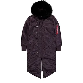 Alpha Industries Long Fishtail Jacke, Plum, S