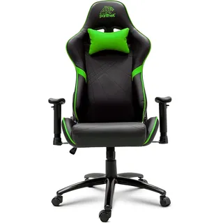 Panthek Starlight Gaming Chair, professioneller Gaming-Stuhl, ergonomisch, neigbar, Kunstleder, Kopfstütze und Sitz mit geformter Polsterung, Armlehnen 2D, Gaskolben Klasse 3, Grün