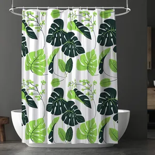 URAQT Duschvorhang, Anti-schimmel Wasserdicht Schnelltrocknend Duschvorhänge, Waschbar PEVA Shower Curtains 180x180 cm mit 12 Duschvorhangringen, Badewanne Shower Curtain(C)