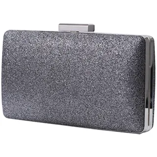 CORIOS Damen Clutch Abendtasche mit Pailletten Clutch Tasche mit Kette Glitter Handtasche Glänzend Schultertasche Modisch Portemonnaie Tasche für Hochzeit Cocktailparty Geburtstag Silber Grau