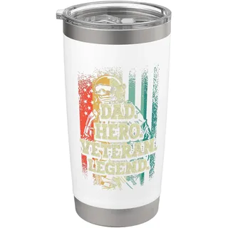 Dad Hero Veteran Legend Funny Veterans Day Father's Day Doppelwandiger Edelstahl-Thermobecher