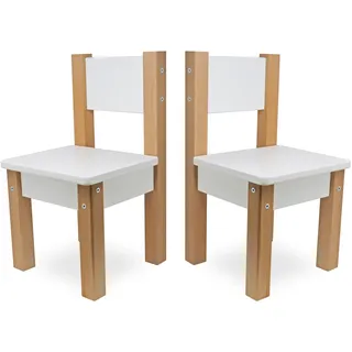 Bubema Lino - Kinderstuhl natur/weiß, 2er-Set - natur/weiß