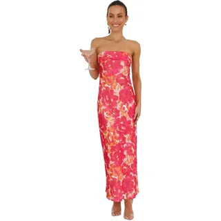 SQPZM Boho Kleider für Damen Vintage Sommer Locker Kurzarm Strand Swing Kleid Damen Bohemian Blumendruck Tunikakleid A Linie Alltagskleid Brautjungfernkleider