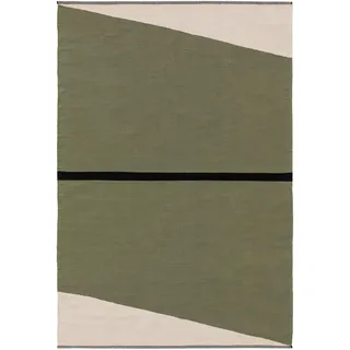 benuta pop Baumwollteppich Lenny Grün 160x230 cm - Moderner Kurzflor-Teppich für Wohnzimmer