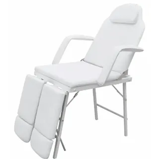 vidaXL Kosmetikstuhl Tragbar Kunstleder 185×78×76 cm Weiß - Weiß