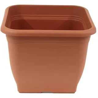 greemotion Pflanzkübel Pia Terrakotta - Blumentopf 28x28cm - 9L Blumenkübel eckig - Übertopf UV-beständiger Kunststoff - Pflanztopf frostsicher - Pflanzgefäß mit Bodenlöchern - Pflanzen-Zubehör