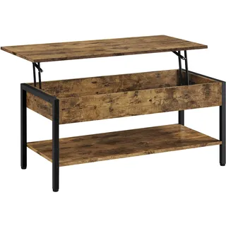 Yaheetech Couchtisch mit höhenverstellbarer Platte Wohnzimmertisch, Kaffeetisch, Sofatisch Beistelltisch, Teetisch, Metallgestell für Wohnzimmer