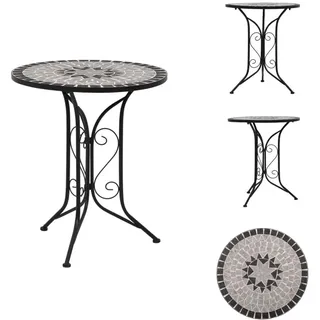vidaXL Mosaik-Bistrotisch Grau 61 cm Keramik - Gartentische - Grau
