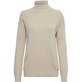 Rollkragenpullover OXMO "Rollkragenpullover OSSina", Damen, Gr. XS, grau (oyster gray), Obermaterial: 100% Baumwolle CO., Pullover Rollkragenpullover