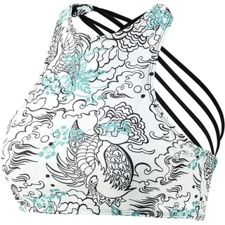 Beco Damen Bikini mit Gekreuzten Spaghettiträgern, Weiß/Bunt, 36, 36170