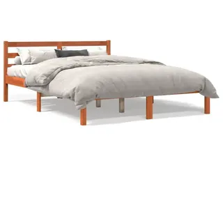 vidaXL Massivholzbett ohne Matratze Wachsbraun 120x190 cm Kiefernholz - Braun