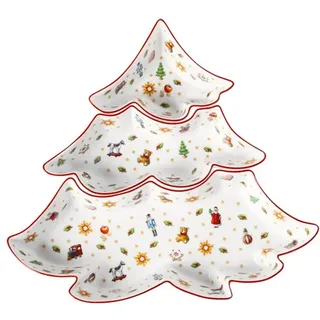 Villeroy & Boch - Toy's Delight Dipschälchen Set Bunt, Mikrowellensicher, Dip Schälchen in Baumform für Snacks & Dips, Weihnachtsgeschirr, Deko Weihnachten, Premium Porzellan